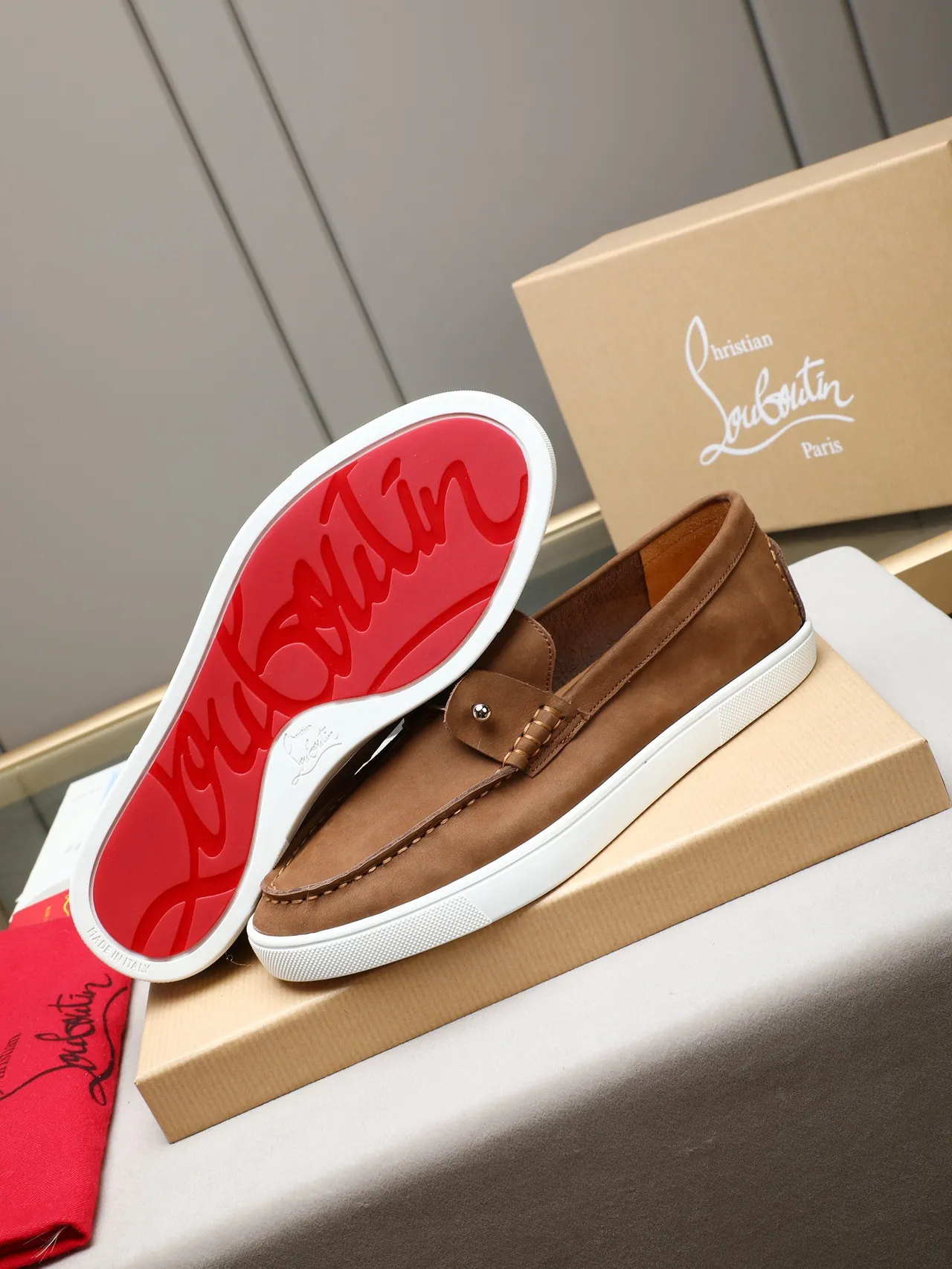 Brown White Suede Upper Penny Strap Loafer 4