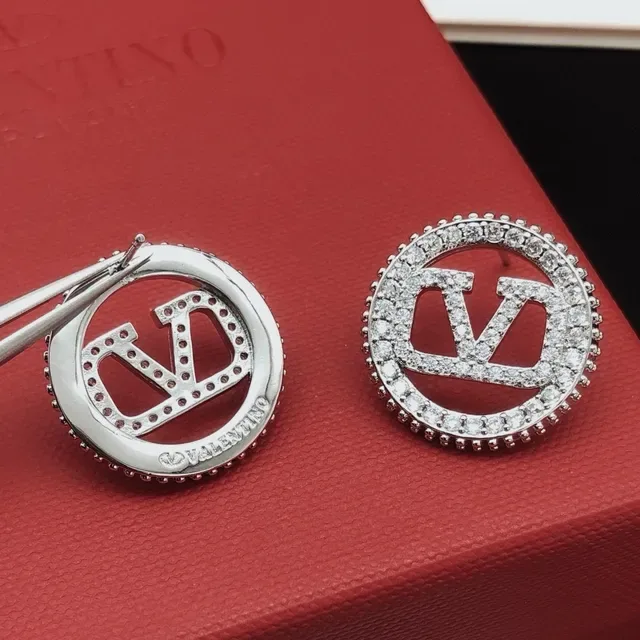 Circular Pavé-Crystal Monogram Stud Earrings 5