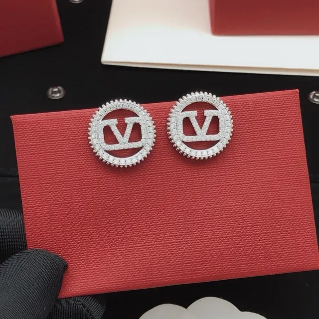Circular Pavé-Crystal Monogram Stud Earrings 7