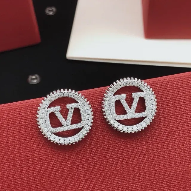 Circular Pavé-Crystal Monogram Stud Earrings 8