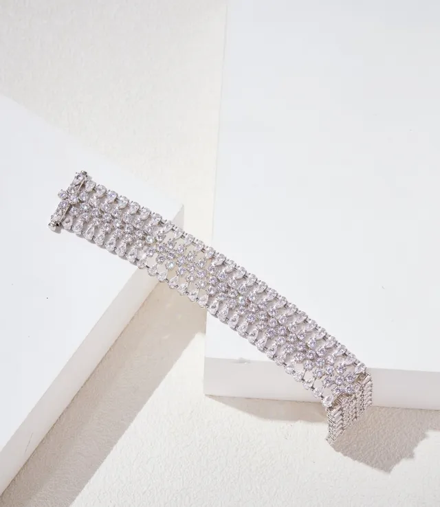 Crystal-Encrusted Multi-Row Cuff Bracelet 2