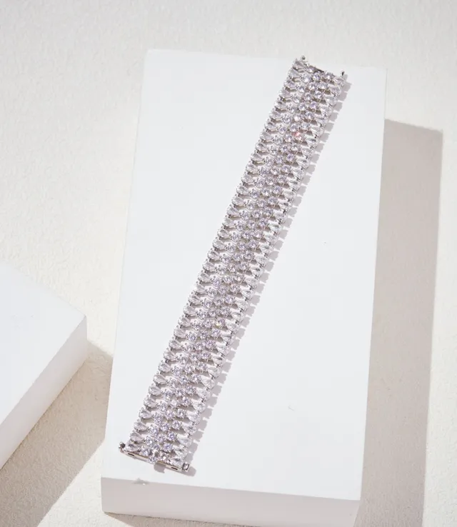 Crystal-Encrusted Multi-Row Cuff Bracelet 3