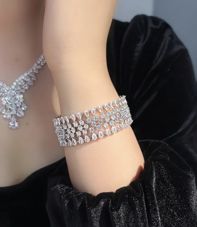 Crystal-Encrusted Multi-Row Cuff Bracelet 5
