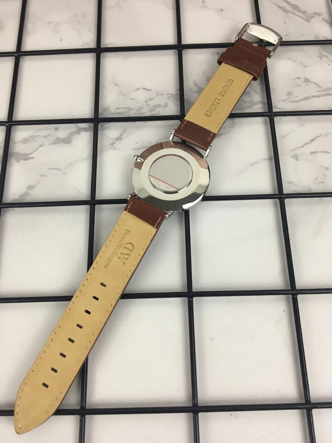 Daniel Wellington Icon Blue Dial Brown Leather Strap Quartz Watch 4