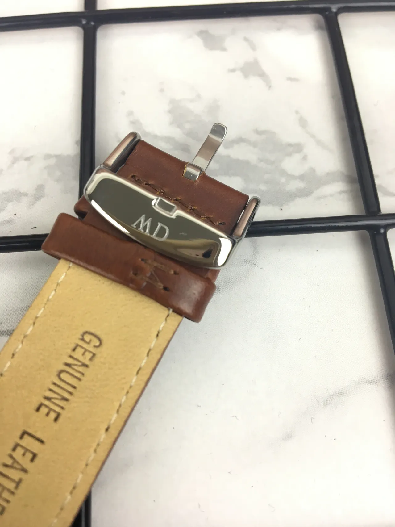 Daniel Wellington Icon Blue Dial Brown Leather Strap Quartz Watch 5