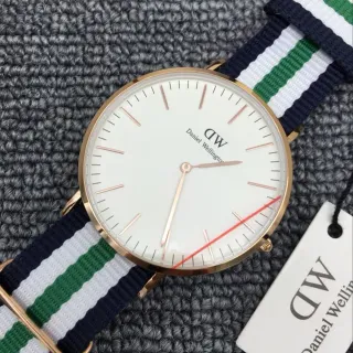 Daniel Wellington White Navy Minimalist Dial Rose Gold-Tone Case Quartz Watch