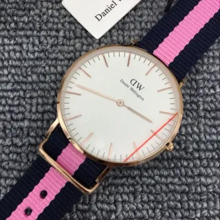 Daniel Wellington White Pink Minimalist Thin Case Quartz Watch