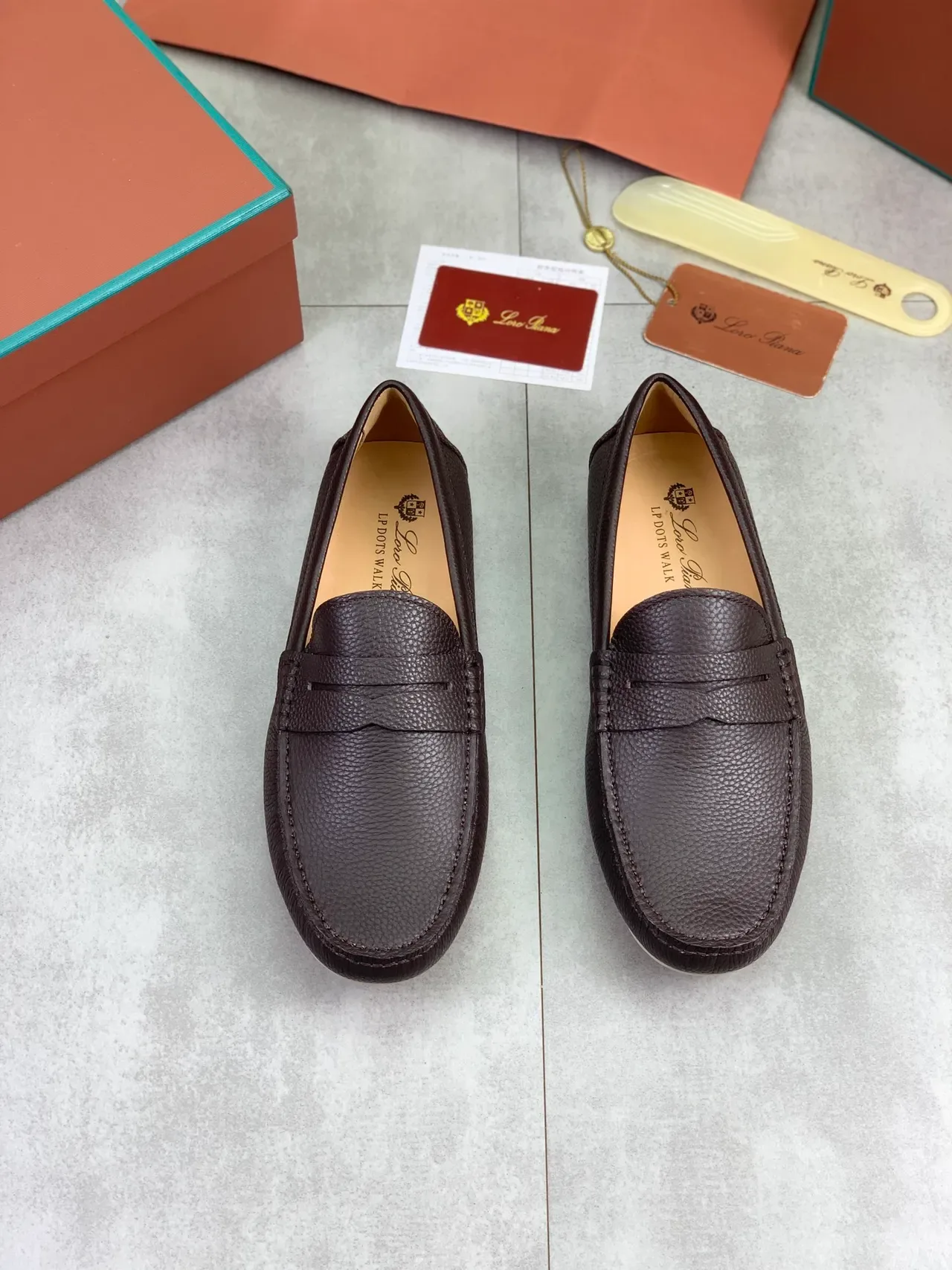 Dark Brown Pebbled Leather Penny Loafer 4