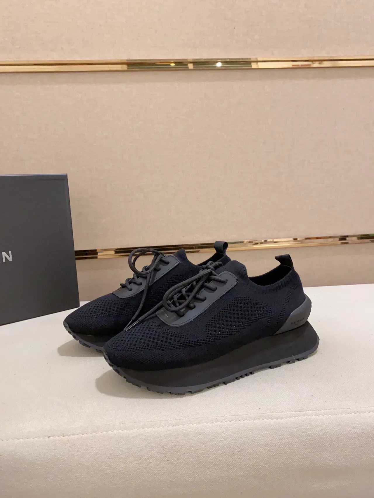 Dark Charcoal Knit Platform Sneaker 6