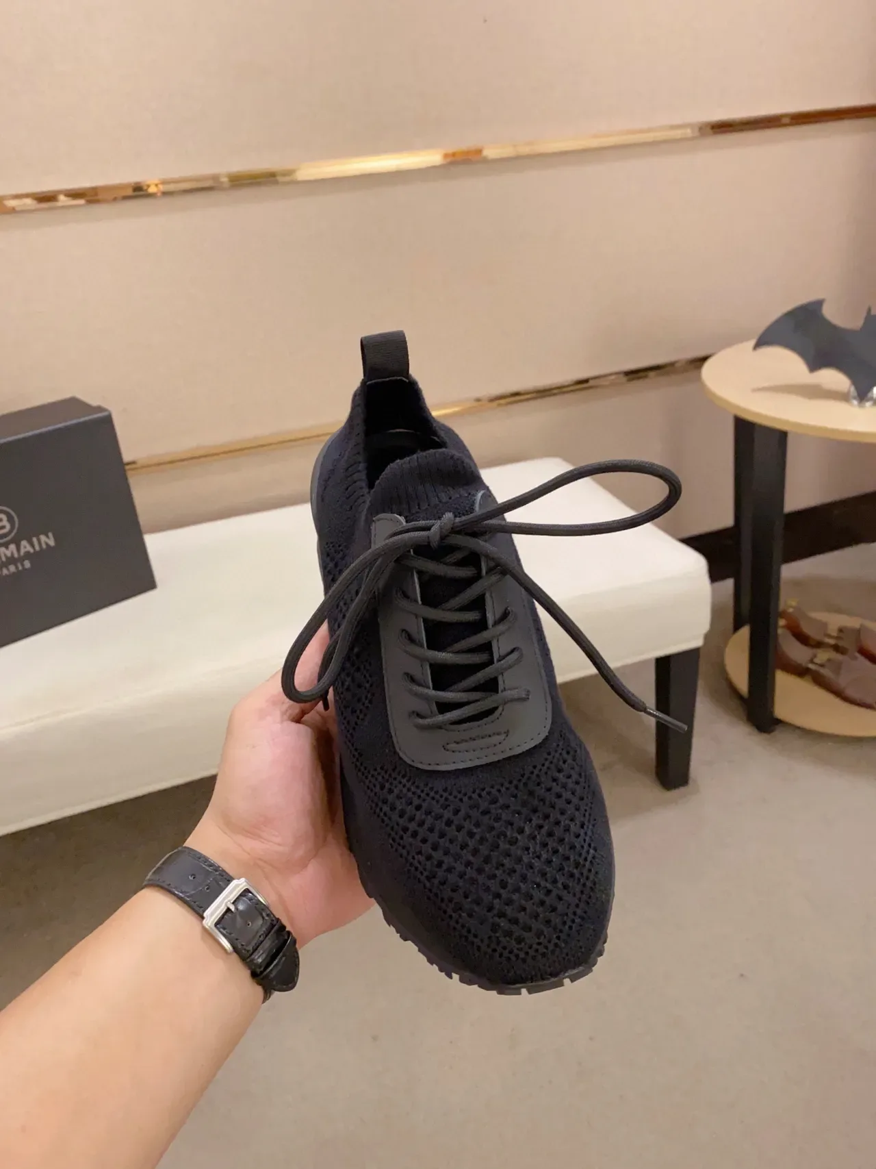 Dark Charcoal Knit Platform Sneaker 9