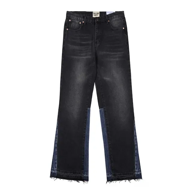 Dark Wash Wide-Leg Contrast Panel Jeans 3