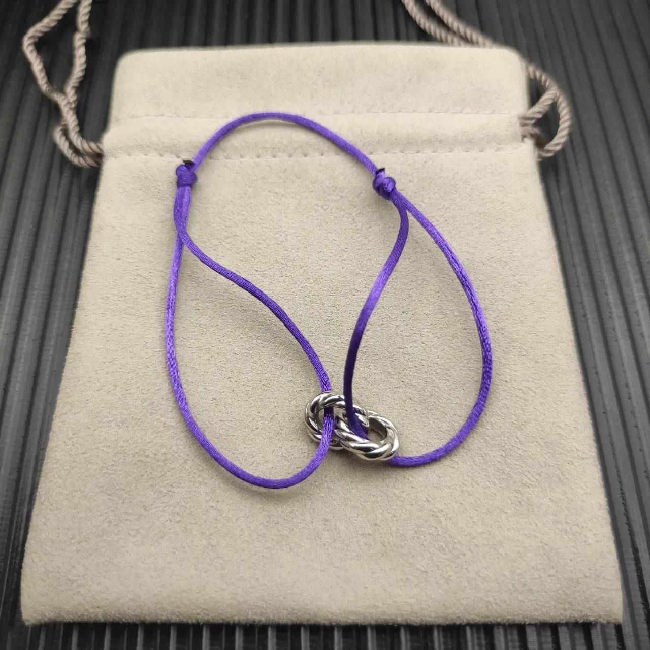 David Yurman Cable and Knot Purple Cord Bracelet 10