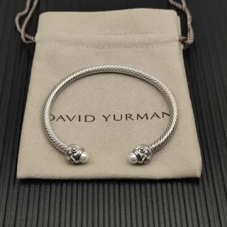 David Yurman Cable Classic سوار كف ذو نهايات لؤلؤ