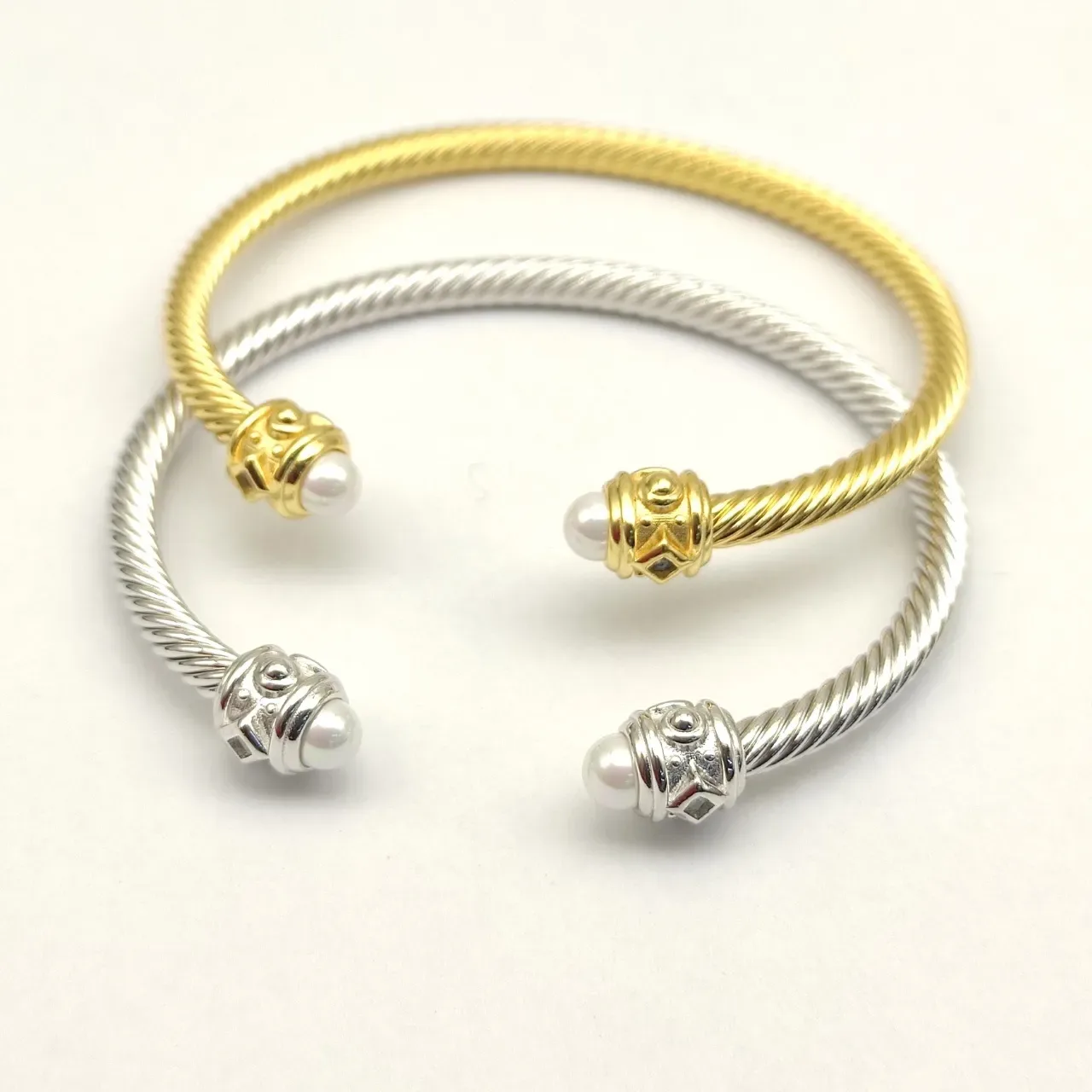 David Yurman Cable Classic Pearl-End Cuff Bracelet 5