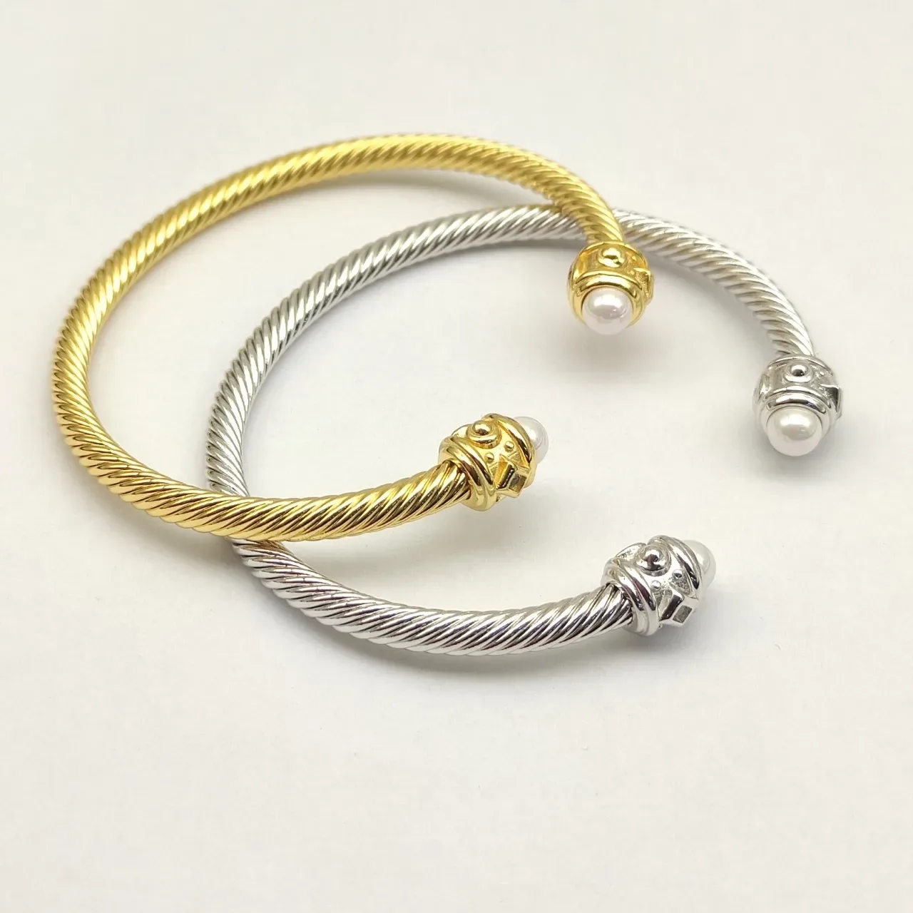 David Yurman Cable Classic Pearl-End Cuff Bracelet 6
