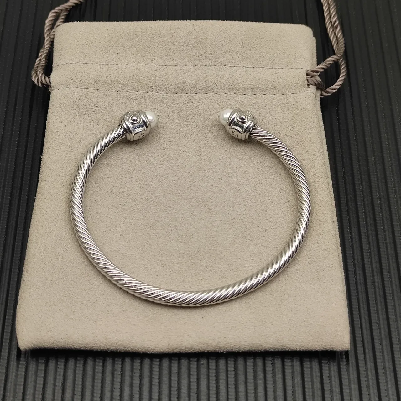 David Yurman Cable Classic Pearl-End Cuff Bracelet 10