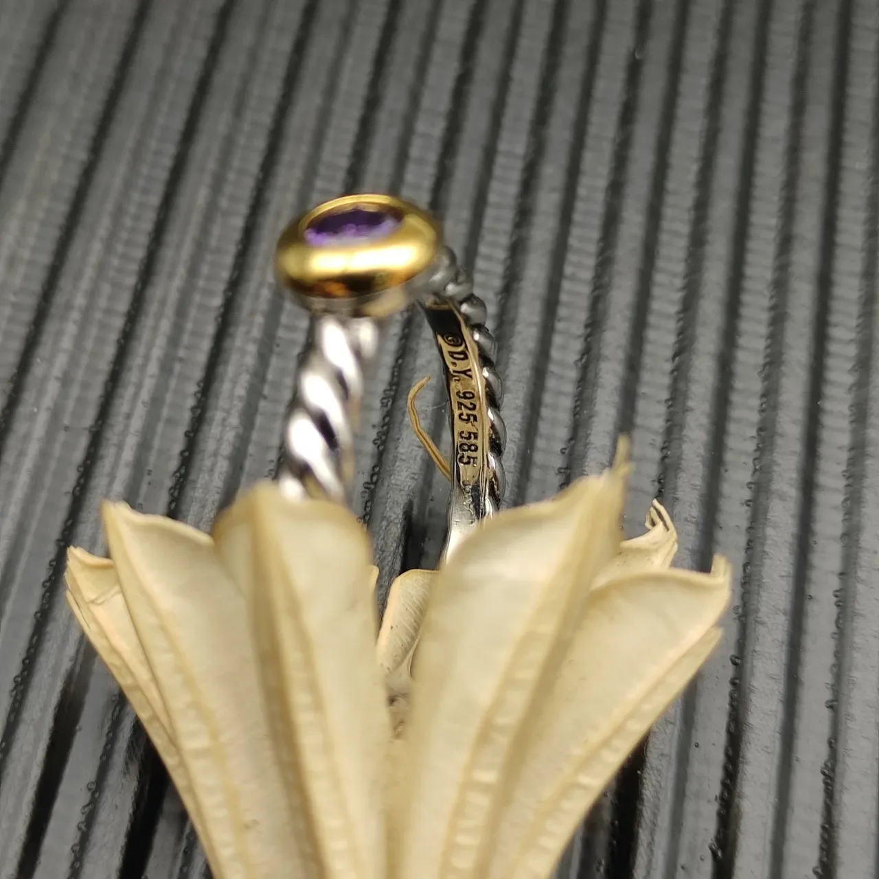 David Yurman Cable Collectibles Two-Tone Purple Gemstone Ring 5