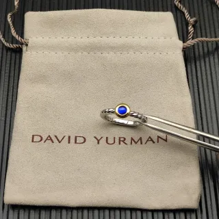 David Yurman Cable Collection Blue Cabochon Gold Bezel Ring