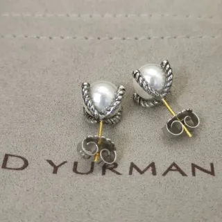 David Yurman Cable Collection Pearl Stud Earrings