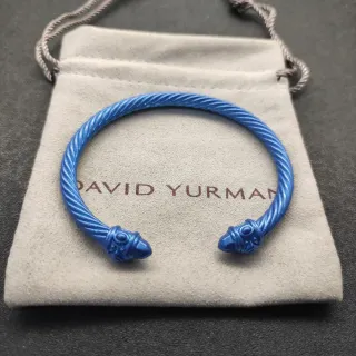 David Yurman Serpent Cable Bracelet سوار أزرق معدني