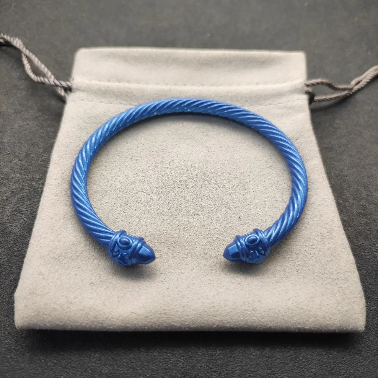 David Yurman Serpent Cable Bracelet Blue Metallic Bracelet 9