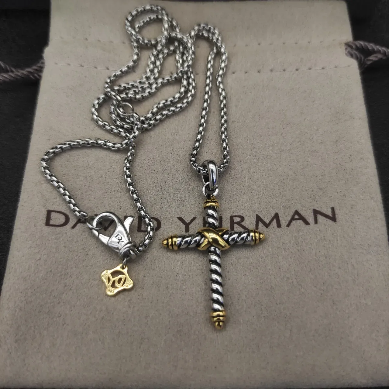 David Yurman Signature Bold Series Twisted Rope Cross Necklace 5