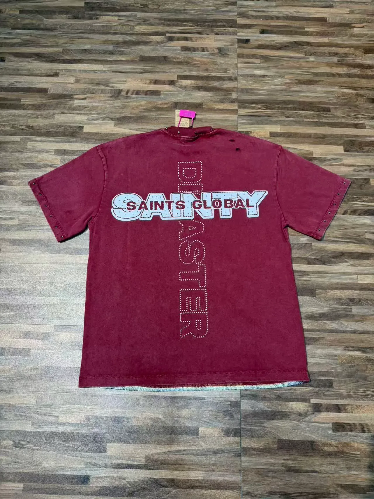 Distressed Graphic Print Oversized T-Shirt 9