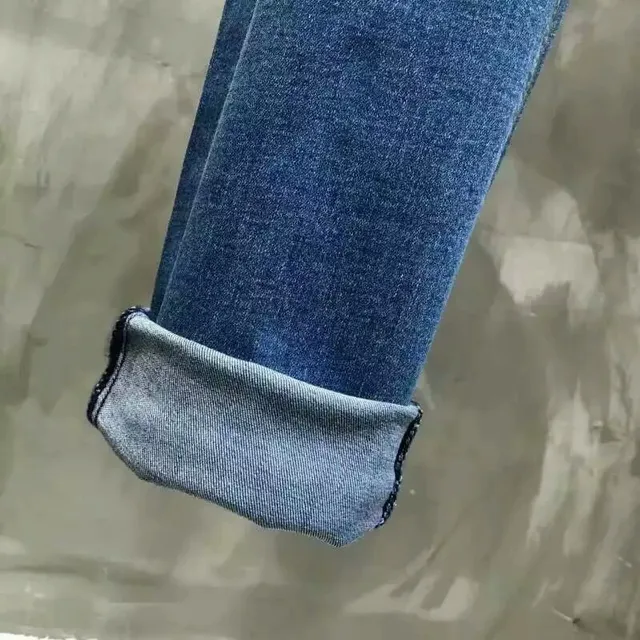 Distressed Motorcycle-Style Slim-Fit Blue Jeans 5