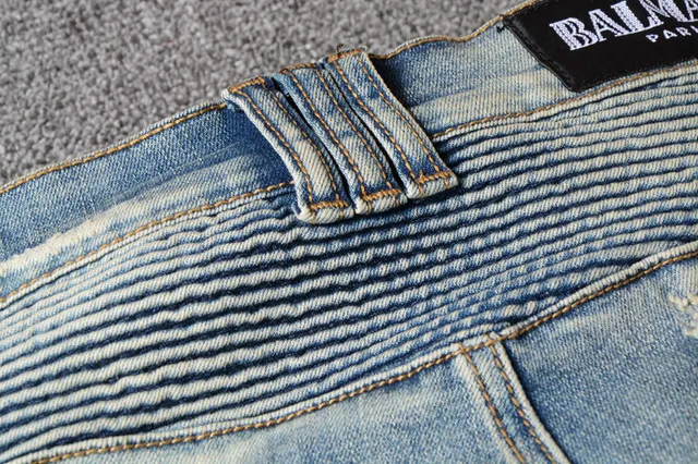 Distressed Panelled Light-Wash Blue Slim-Fit Jeans 6