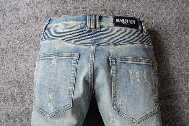 Distressed Panelled Light-Wash Blue Slim-Fit Jeans 7
