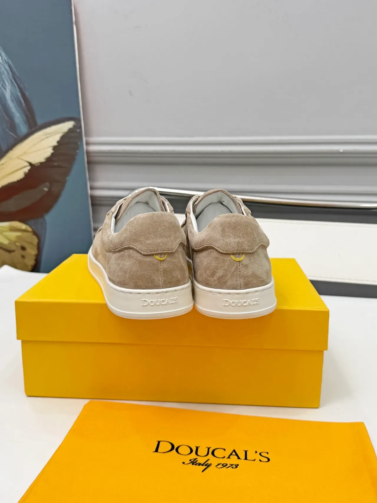 Doucal's Beige Suede Low-Top Lifestyle Sneakers 3