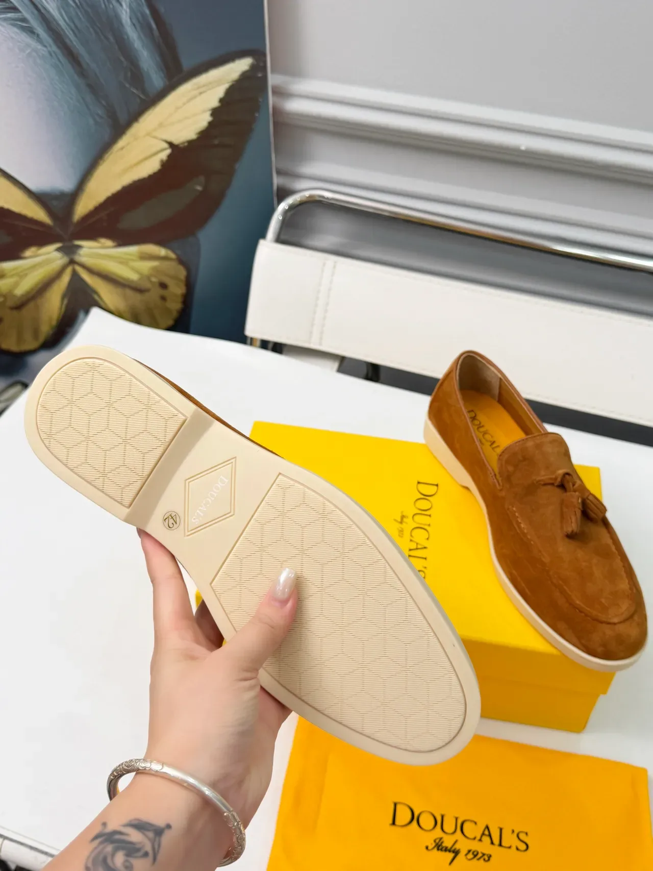Doucal's Tassel Loafer Brown Beige Suede Loafer 2