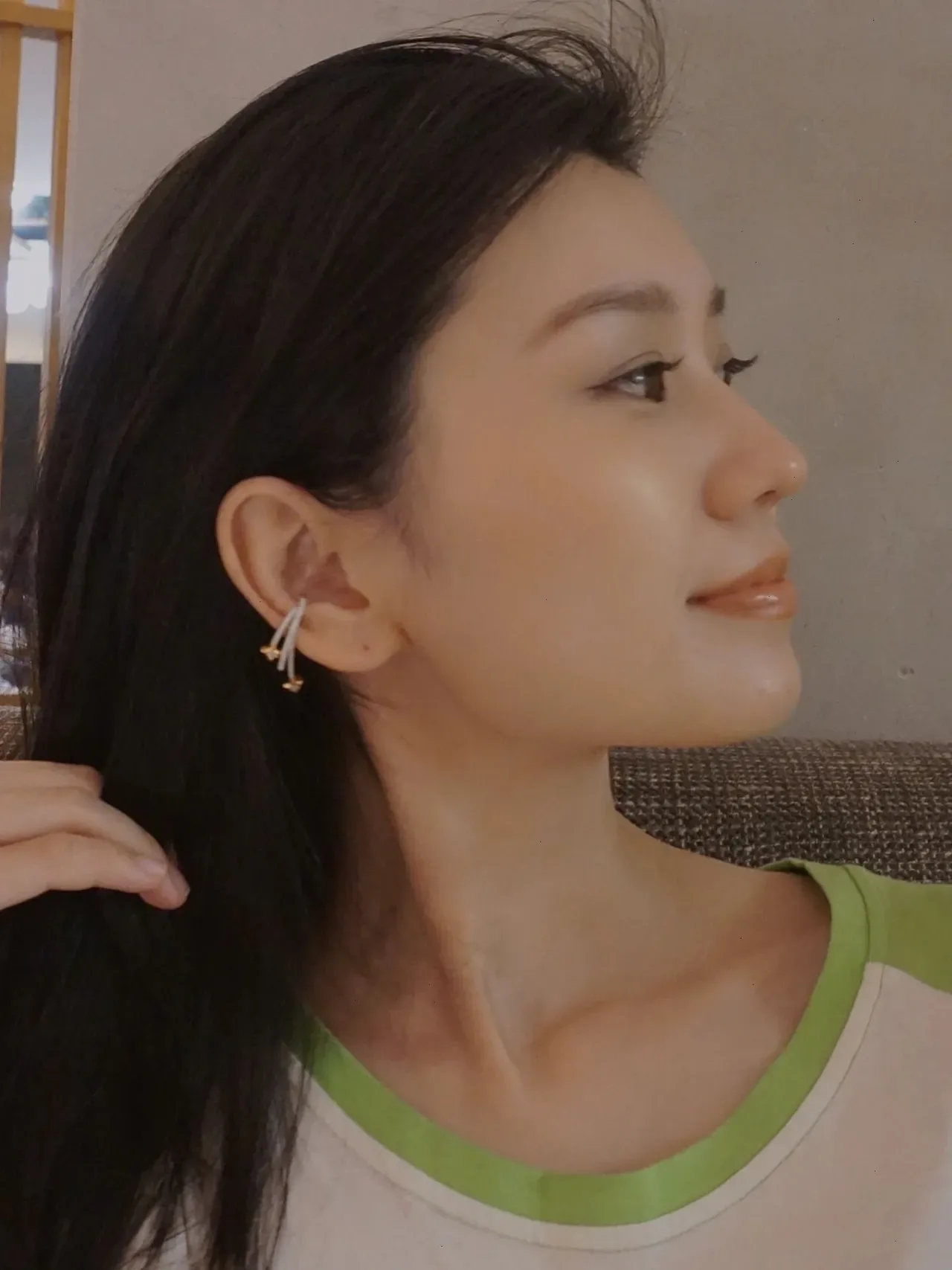 Dual-Tone Pavé Star Drop Earrings 3