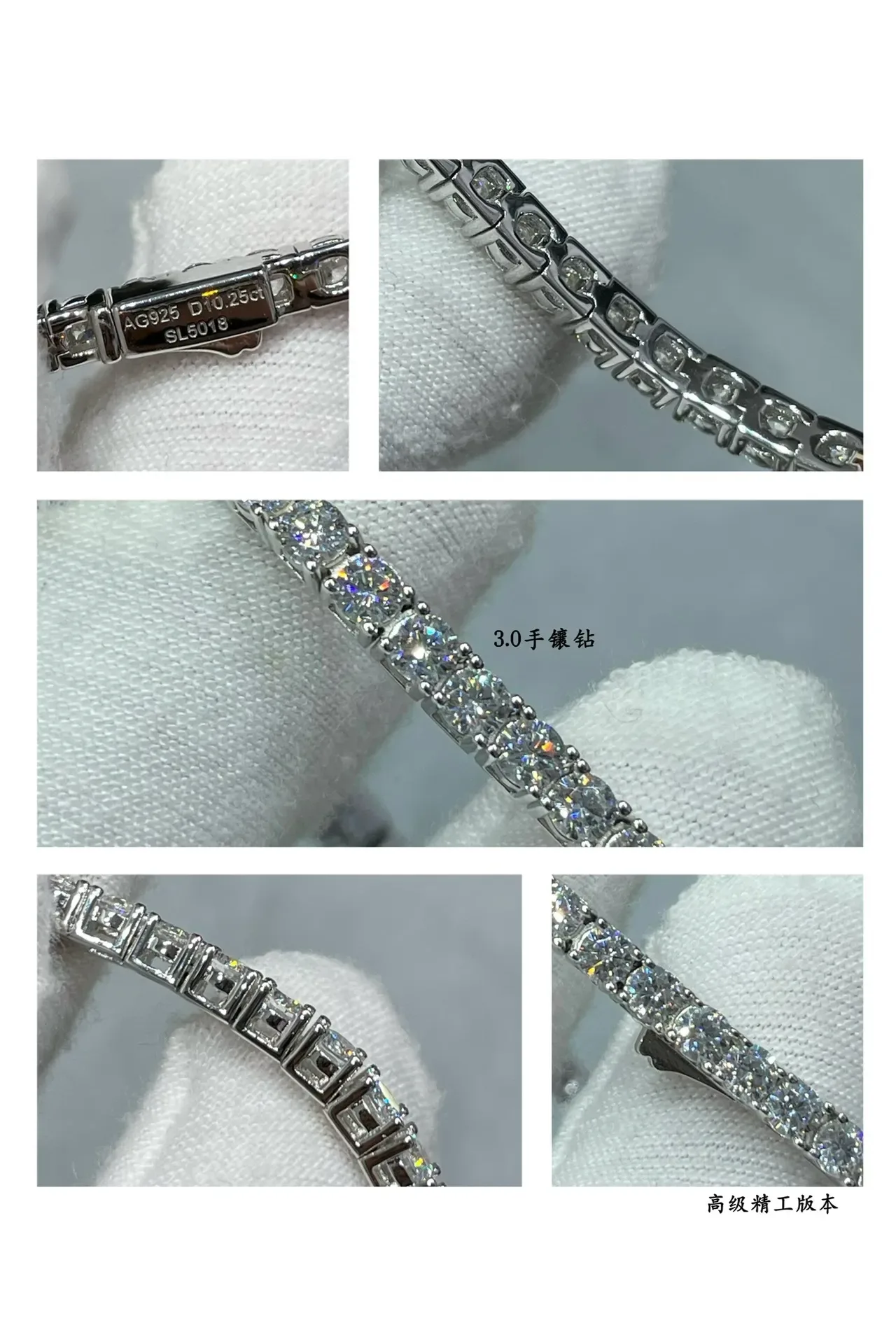 Full-Row Pavé Four-Prong Diamond-Set Rigid Bangle Bracelet 3