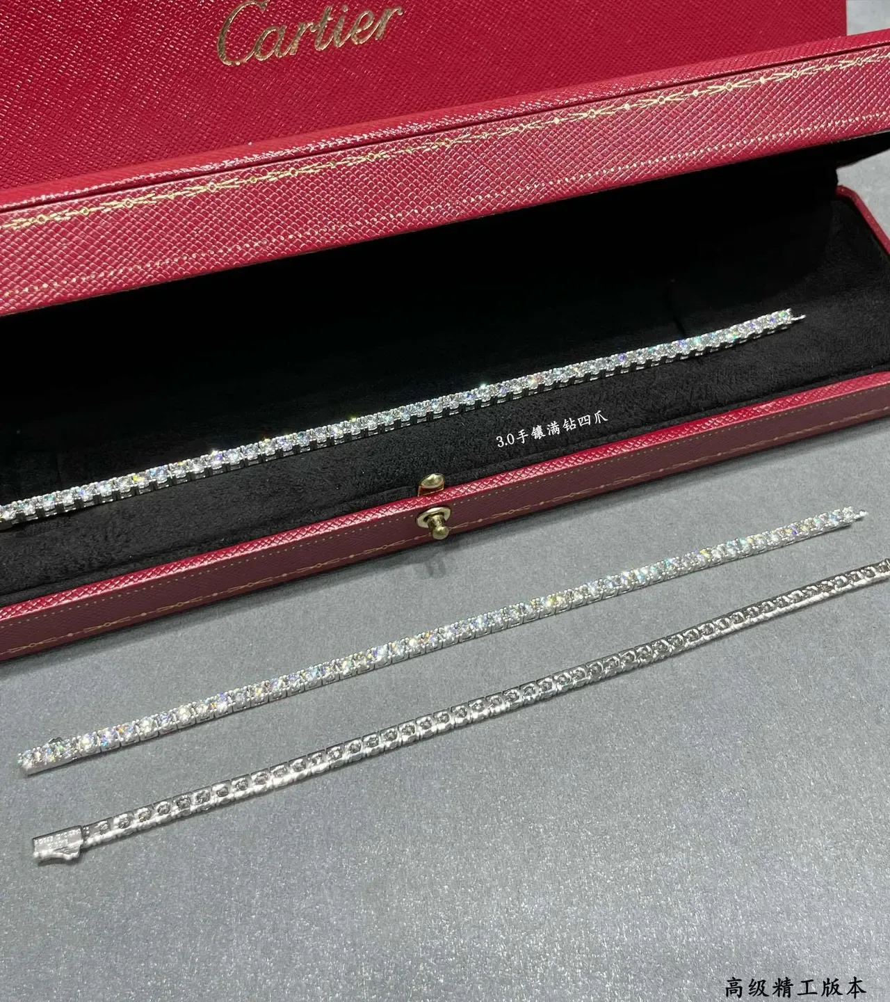 Full-Row Pavé Four-Prong Diamond-Set Rigid Bangle Bracelet 4