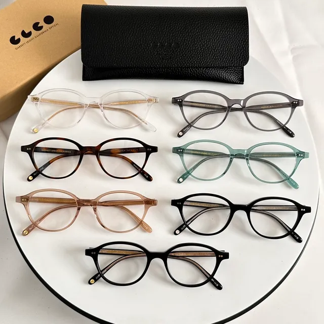 Garrett Leight Gafas Ópticas Redondas Translucidas Verde-Gris 3