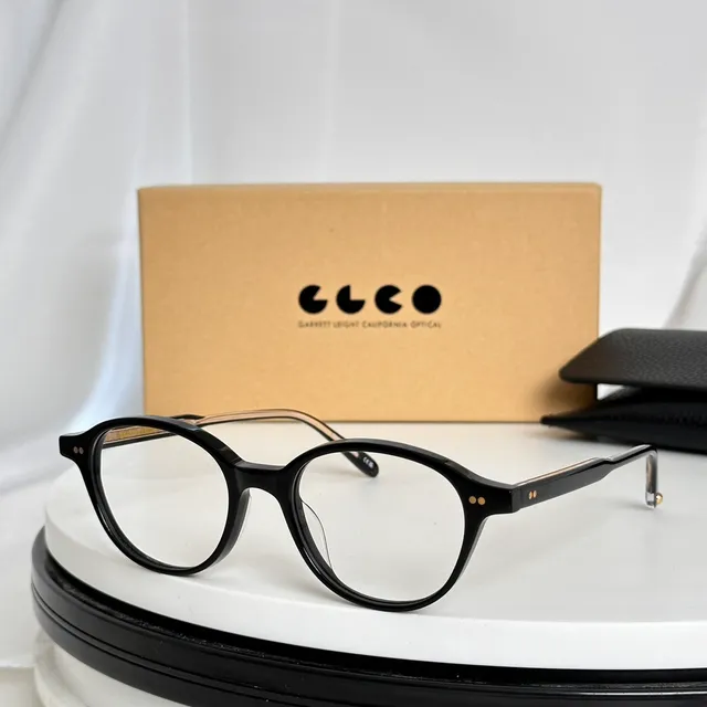 Garrett Leight Gafas Ópticas Redondas Translucidas Verde-Gris 5