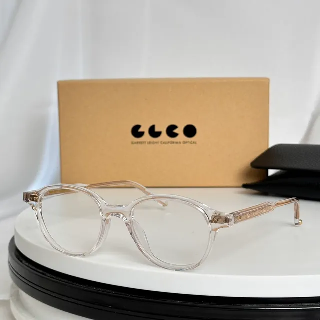 Garrett Leight Gafas Ópticas Redondas Translucidas Verde-Gris 6