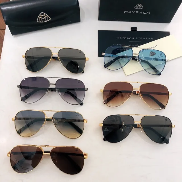 Gold and Green Acetate Gradient Lens Sunglasses 2