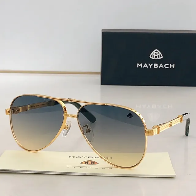 Gold and Green Acetate Gradient Lens Sunglasses 6