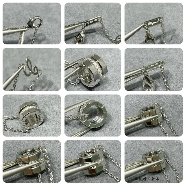 Gold and Silver Geometric Barrel Pendant Necklaces 2