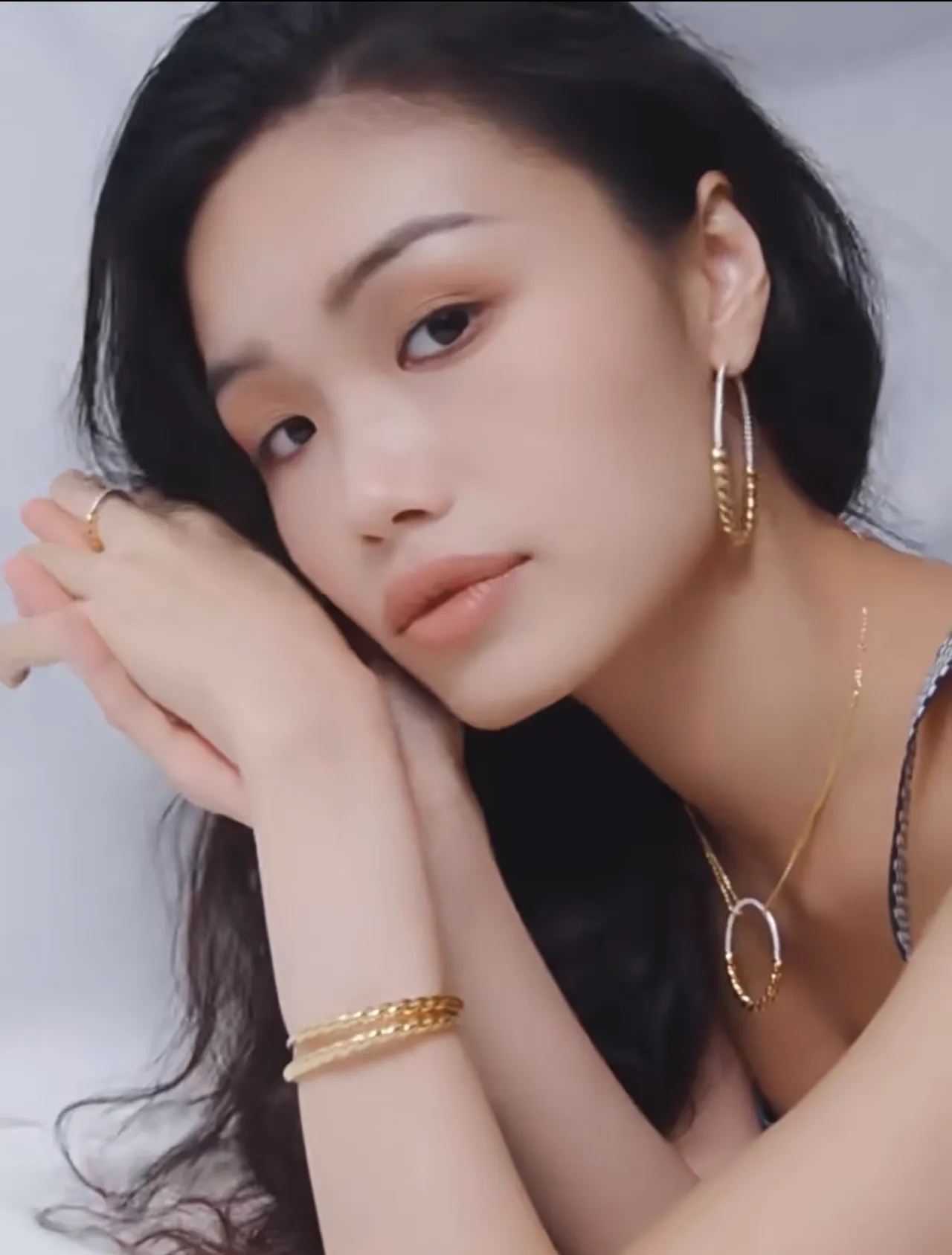 Gold and Silver-Tone Twisted Rope Pavé Hoop Earrings 2