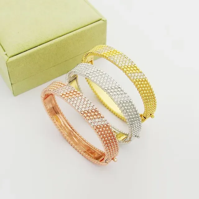 Gold Beaded Pavé Diamond Bracelet 3