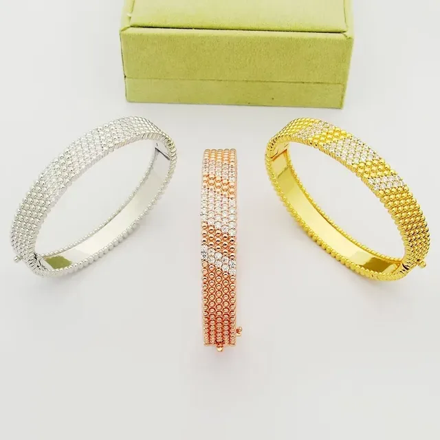 Gold Beaded Pavé Diamond Bracelet 5