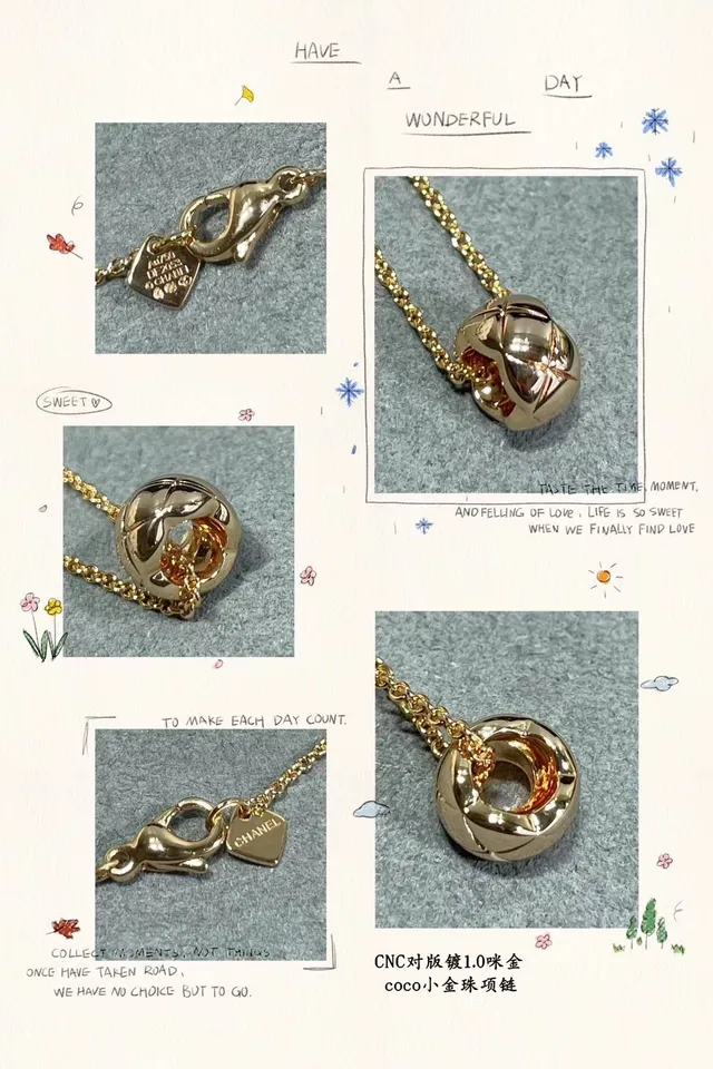 Gold Chain Geometric Knot Pendant Necklace 2