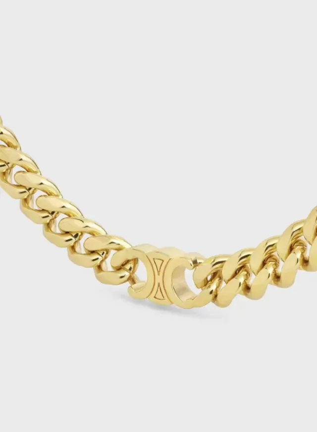 Gold Curb Link Chain Decorative Oval Links Necklace 8