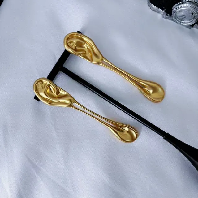 Gold Ear-Shaped Sculptural Jewelry 4
