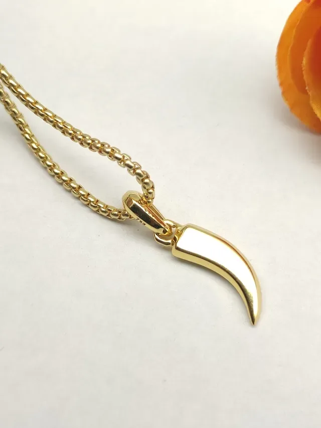 Gold Green Claw-Shaped Pendant Channel-Set Gems Necklace 5