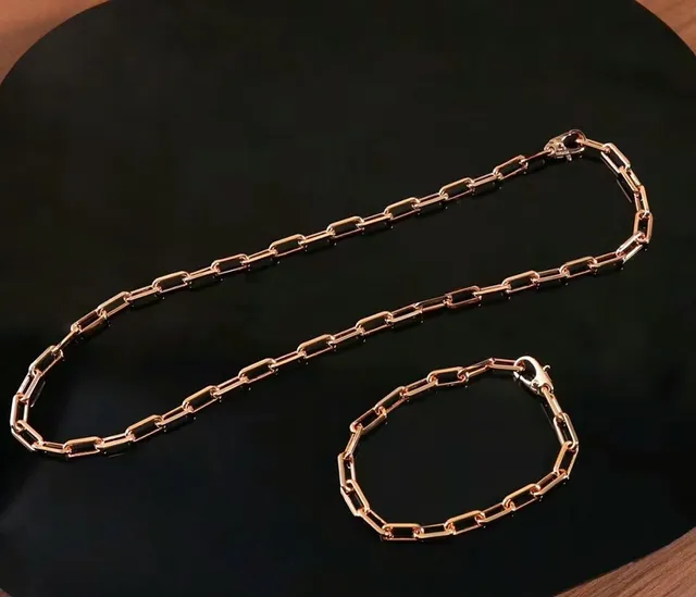 Gold Paperclip Link Polished Necklace 6