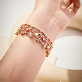 سوار ذهبي أحمر متعدد الصفوف سلسلة حلقية باڤيه
